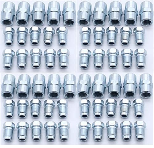 SHLPDFM 40x Verschraubungen + 20x Verbinder für Ø 4,75mm Bremsleitung Bremsrohr Bördel F Typ