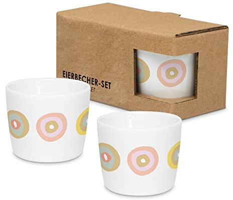 ReWu Eierbecher 2er-Set Ostern Bunte Farbkreise, Höhe: 4.3 cm Ø: 4.8 cm