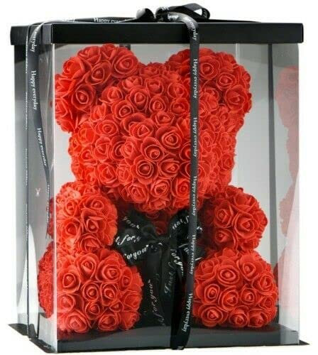 Rose Teddy Bear Romantic Craft with Gift Box 40CM (PINK)