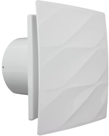 VENTS AirWaves 100 mm Modern Stylish Quiet Bathroom Extractor Fan with Humidity Sensor and Timer for Efficient Silent Ventilation 4 inch Shower Ventilator with Humidistat Control