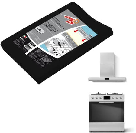 Filtre de hotte de cuisine, éponge universelle pour hotte aspirante, absorbe les odeurs, la graisse et la vapeur, tapis filtrant découpé sur mesure (40 x 80 cm, noir)