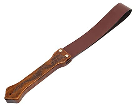 HEPVET Frusta di cuoio Cavallo Frusta Crop Spesso Cavallo Cavallo Frusta Portatile Crop, Marrone