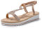 JOMIX Sandali Donna Estivi Ciabatte Ragazze Eleganti con Zeppa Gioiello e Chiusura Elastica Regolabile SD8105 (Oro Rosa,36)