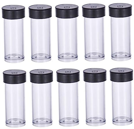 Operitacx 40pcs Transparent Storage Tubes with Lid for Beads and Supplies Empty Containers for Projects and Travel High Impact Resistance