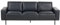 Beliani 3-Sitzer Sofa Kunstleder schwarz mit Metallbeinen Dicke Sitzkissen modern Sovik