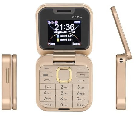SOYES I16pro 2G Entsperrtes Klapphandy, Dual-SIM-Klapphandy mit Großen Tasten für Senioren und Kinder, 16 GB Taschen-Basishandy, Lauter Ton, älteres Handy mit Doppelbildschirm,