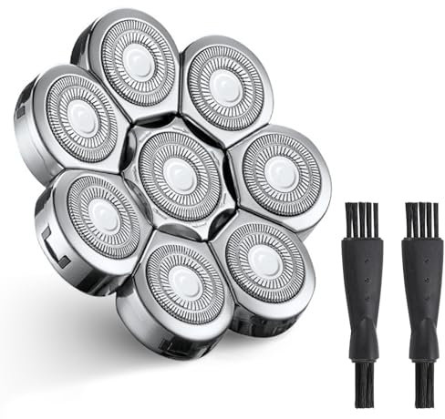 8D Elektrisch Rasierkopf, 8 Köpfe Ersatzklingenkopf für Glatzen Rasierer Herren Elektrisch, Nass- und Trocken-Scherköpfe Universeller Elektrische Rasierklingen Rasierköpfe Ersatzklinge für Glatze