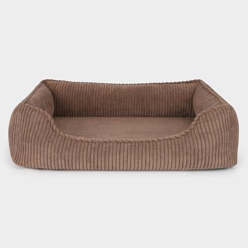 PAW WOW Anton Hundebett | Orthopädisches Hundebett | Hundekörbchen für kleine und mittelgroße Hunde (Braun, 80x60cm)