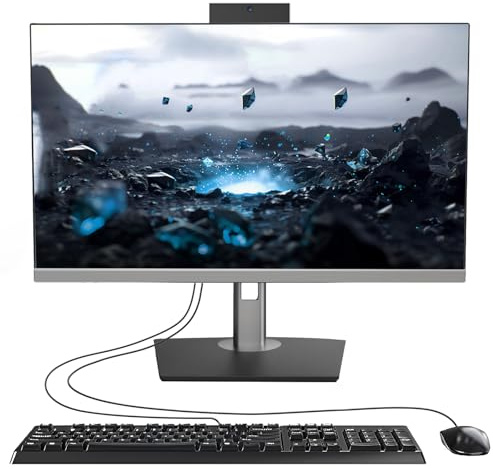 PINGDY 23.8” All-in-One Desktop Computer Touchscreen, AMD Ryzen7-3700U Quad Core Chipset Up to 4.0GHz,16GB RAM 512GB SSD,WiFi BT Full HD IPS Display, USB3.0 Built-in Speaker Keyboard Mouse for Gaming