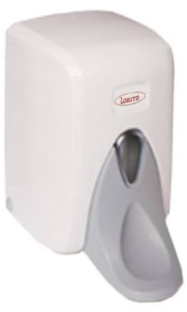 Lorito Schaumseifenspender Wand weiß, Desinfektionsmittelspender Hygienespender WC Seife, 500 ml Volumen, Spender für Flüssigseife Wandmontage