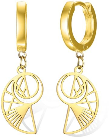 Goldene Ratio-Ohrringe, Fibonacci-Sequenz-Ohrringe für Mathematik-Liebhaber, geometrische Spiralen, Schmuck, Abschluss, Mathematiker, Geschenk für Frauen und Mädchen, Einheitsgröße, Edelstahl, Kein