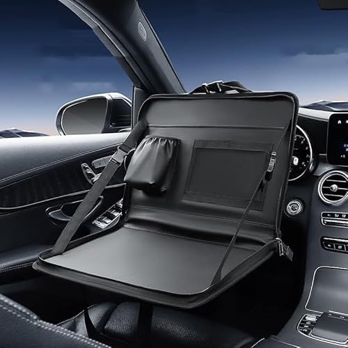 CiCixixi Table de voiture multifonction avec porte-gobelet, pliable, table de volant, organisateur de voiture, support pour ordinateur portable, pour manger et travailler