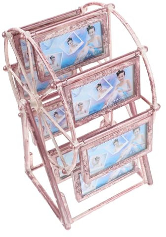 Yardwe Riesenrad Fotorahmen Drehbarer Tisch Bilderrahmen Holz für Familienbilder Kreative Heimdekoration Geschenkidee für Hochzeiten und Geburtstagsfeiern