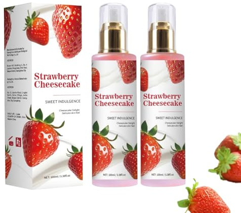 2 Stück Strawberry Bodyspray Damen,Strawberry Cheesecake Körperspray,Süße Parfüms Für Frauen,Strawberrys Body Mist,Lang Anhaltender Duft,Tief Feuchtigkeitsspendend, Körperspray für alle Haut