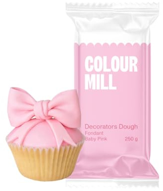 Colour Mill Sugar Paste Decorators Dough Rollfondant, Baby Pink, 250 g | Glatter, zuverlässiger Fondant zum Eindecken, Färben sowie für Dekorationen und Drapierungen