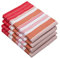 ZOLLNER 4er Set Geschirrtücher, ca. 50x70 cm, Baumwolle, rot gestreift