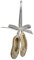 Gisela Graham gold glitter ballet shoes tied with ribbon - christmas tree decoration