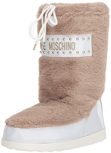 Love Moschino St.ttod.yuky20 Pelliccia, Stivali da Neve Donna, Grigio (Ardesia 209), 35 EU