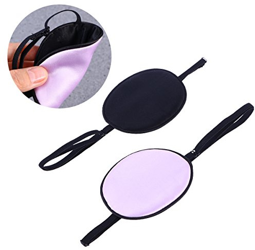 ULTNICE 2 piezas parche de ojo de seda Parches oculares elásticos Parches oculares para adultos Lazy Eye Amblyopia Strabismus