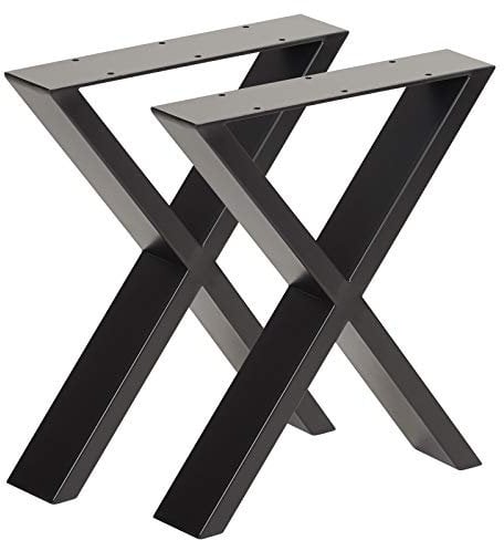 Hartleys Industrial Cross Table Legs - Black Colour - 350 x 400mm