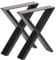 Hartleys Industrial Cross Table Legs - Black Colour - 350 x 400mm