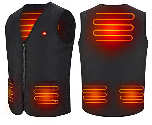 Haofy Heated Vest Electric Heated Jacket for Women Men, Heated Clothes USB Charging Heated Gilet Body Warmer Vest Heat Waistcoat with 3 Temperature for Motorcycle Outdoor Hunting Camping Hiking Skiing