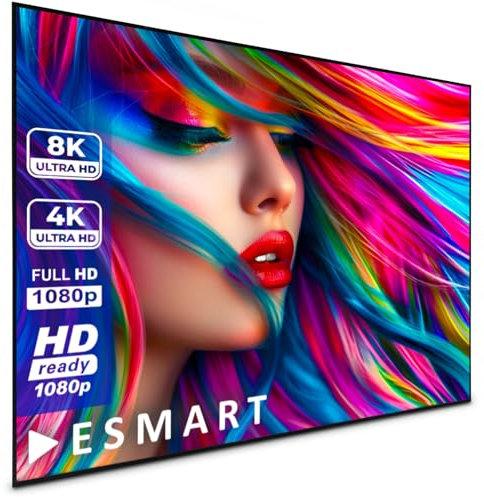 ESMART Expert UKD Tageslicht-Rahmen-Leinwand GRAU [Größenauswahl] 266 x 149 cm (120) 16:9 | Heimkino Beamer Projektionsleinwand Rahmen Leinwand LCD LED