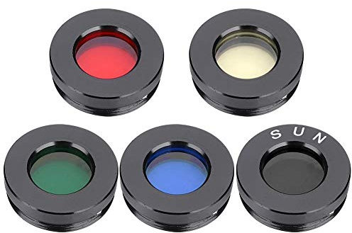 Kit de Filtro de Lente de Ocular telescópico de 5 Piezas, aleación de Aluminio de Color Profesional, Pantalla óptica Mejorada Ocular óptico 0,96 Pulgadas Accesorios de telescopio de astronomía