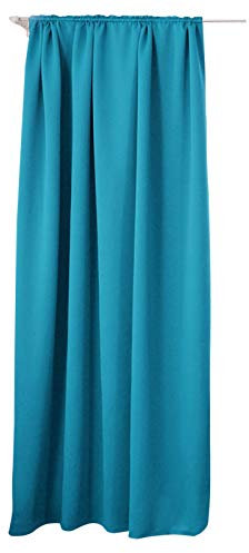 Laneetal Verdunkelungsgardine mit Kräuselband 1 Stück Vorhang Blickdicht Verdunklungsvorhang in Türkis 135x245 cm Thermovorhang für Schlafzimmer Gardine Lichtundurchlässig