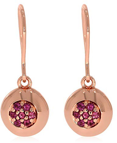 Ohrhänger mit 14 Rhodolithe ca. 0,31 ct. rosèvergoldet