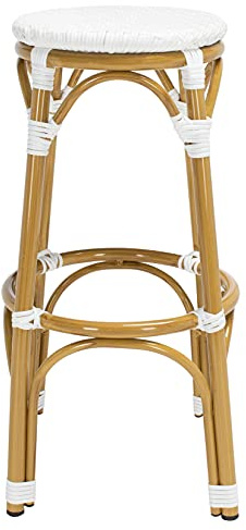 Safavieh Outdoor Collection Kipnuk White Stacking 30-inch Bar Stool