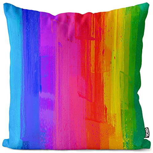 VOID Regenbogen Farben Kissenbezug Kissenhülle Sofakissen Kissen Deko Outdoor-Kissen Dekokissen, Kissen Größe:80 x 80 cm