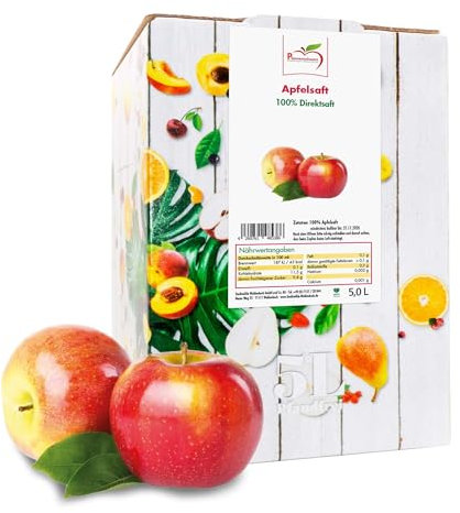 Pfannenschwarz Fruchtsaft Manufaktur Apfelsaft 100% Direktsaft, 2er Pack (2x5 l Bag in Box)
