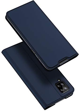 DUX DUCIS Hülle für Samsung Galaxy A12, Leder Klappbar Handyhülle Schutzhülle Tasche Case mit [Kartenfach] [Ständer] [Magnetisch] für Samsung Galaxy A12 (Blau)