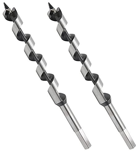 LDEXIN Lot de 2 mèches à bois hélicoïdales, forets hélicoïdaux de 9,5 mm de diamètre, 23 cm de longueur