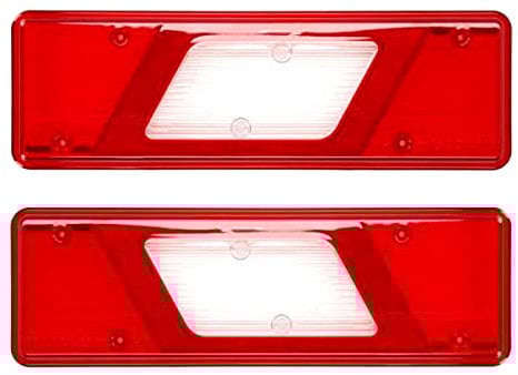 Mars Tech 2 Stück (Links + Rechts) Lichtscheibe Glas TRANSIT TIPPER Ersatzglas Rückleuchten Rücklichtglas LKW PKW Anhänger Heckleuchte Pritsche E 4