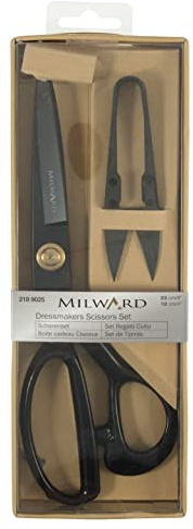 Milward Schneiderscheren-Geschenkset, schwarz, 23 cm Schneiderschere, 10 cm Fadenschneider, 2189025