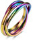 Bestyle 3er Ring Edelstahl Wickelring Damen Rolling Rings Fingerring Ehering Verlobungsring Ring Für Frauen Regenbogenfarben 49.3(15.7)