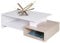 BAKAJI Tavolino Divano Tavolo Caffè da Salotto Rettangolare Design Moderno in Legno MDF con 4 Ripiani Inferiori Dimensione 106.5 x 60 x 34.5 cm Arredamento casa (Bianco e Quercia)