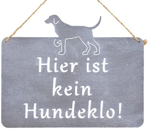 B2S BACK2SEASON Kein Hundeklo Metall zum hängen grau Silber Schild Warnschild Breite 25 cm