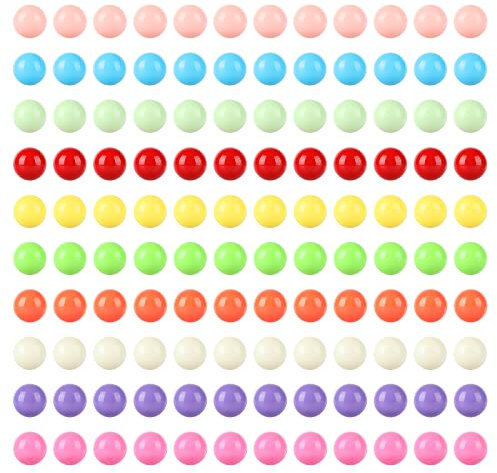 Ailebens 12 mm Spiel-Ersatz-Marmor-Kugeln, 120 Stück, einfarbige Acrylkugeln für chinesische Dame, Brettspiel, Regenbogen-Perlenspiel, Farbsortierspielzeug, Marmorspiele (10 Farben)