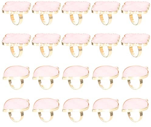 Beaupretty 20pcs Ring Palette Nail Mixing Nail Glue Ring Resin Nail Art Makeup Pallete Nail Painting Nail Art Paint Ring Polish Color Mixing Tray Nail Finger Ring Live Color Wheel Copper
