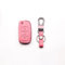 CSHU Housse en Cuir pour clé de Voiture, Porte-clés, Ajustement pour Volkswagen VW Polo B5 B6 Golf 4 5 6 Jetta MK6 Tiguan au-delà de Cette Coccinelle, Rose
