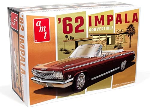 AMT - 1/25 1962 Chevy Impala Convertible - Plastikmodellbausatz, Nicht Bemalt
