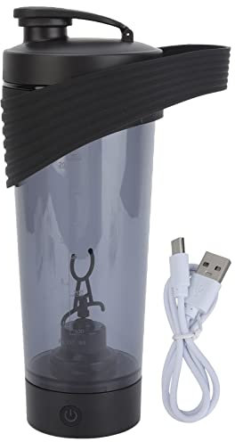 Fyearfly Elektrische Shaker-Flasche, 800 ml elektrische Shaker-Flasche, schwarz, über USB wiederaufladbar, BPA-frei, automatische Shaker-Flasche für das Fitnessstudio