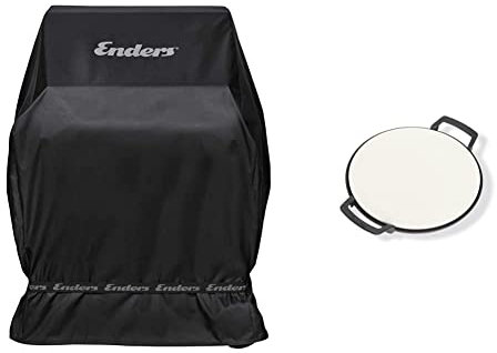 Enders® Abdeckhaube für Gasgrills: Monroe 2+3, Monroe PRO X 3, Boston 2+3 Brenner ohne Kocher, Polyestergewebe, 5693 & ® Switch Grid Pizzastein, Halter aus Gusseisen, 7790