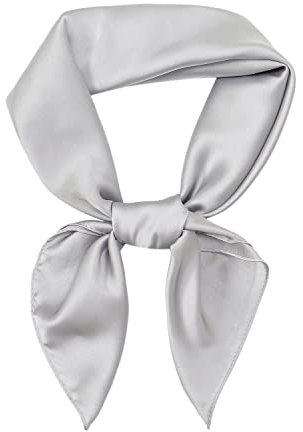 RIIQIICHY Seidentuch Grau Damen Bandana Kopftuch Sommer Schals & Tücher Haarschal Halstücher Quadrates 70x70cm