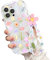 Newseego Clear iPhone 14 Pro Max Case for Girls Women, Cute Flower Floral Pattern Design with Lovely Chain Phone Case Flexible Soft TPU Shockproof Camera Protection Bumper Cover for iPhone 14 Pro Max