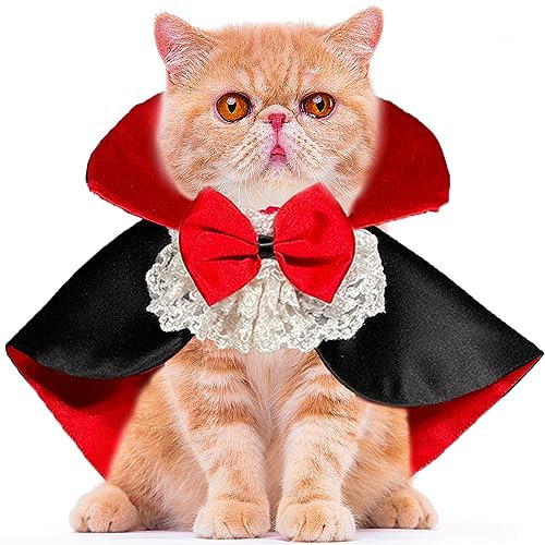 Cane Gatto Vampiro Costumi, Mantello per animali domestici, Abbigliamento per Animali Halloween, Cane Halloween Costumes, Puntelli Cosplay Decorazione di Halloween