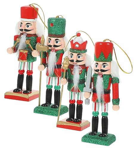 Amosfun 4 Stück Weihnachtsdekoration Geschenk Christbaumschmuck Nussknacker-soldatenpuppe Nussknacker-baumspitze Clips 38c Weihnachtsbaum Partybedarf